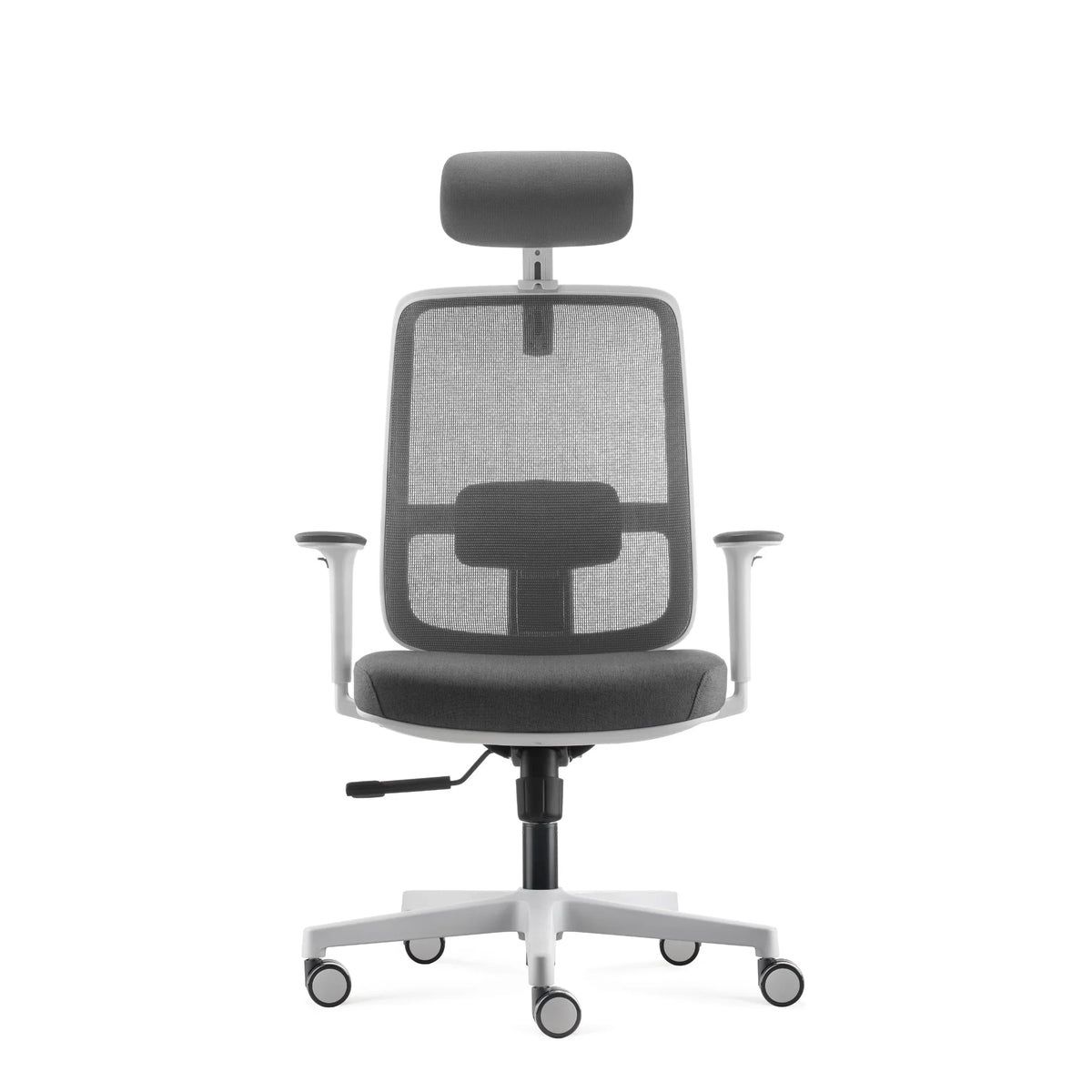 Proizvod je ergonomska uredska stolica, točnije model Ergo Basic. Stolica ima mrežasti naslon za leđa za prozračnost, mekano sjedalo i podesive naslone za ruke. Također ima naslon za glavu i bazu s kotačićima za mobilnost, dizajniranu za pružanje udobnosti i potpore tijekom dugotrajnog sjedenja.