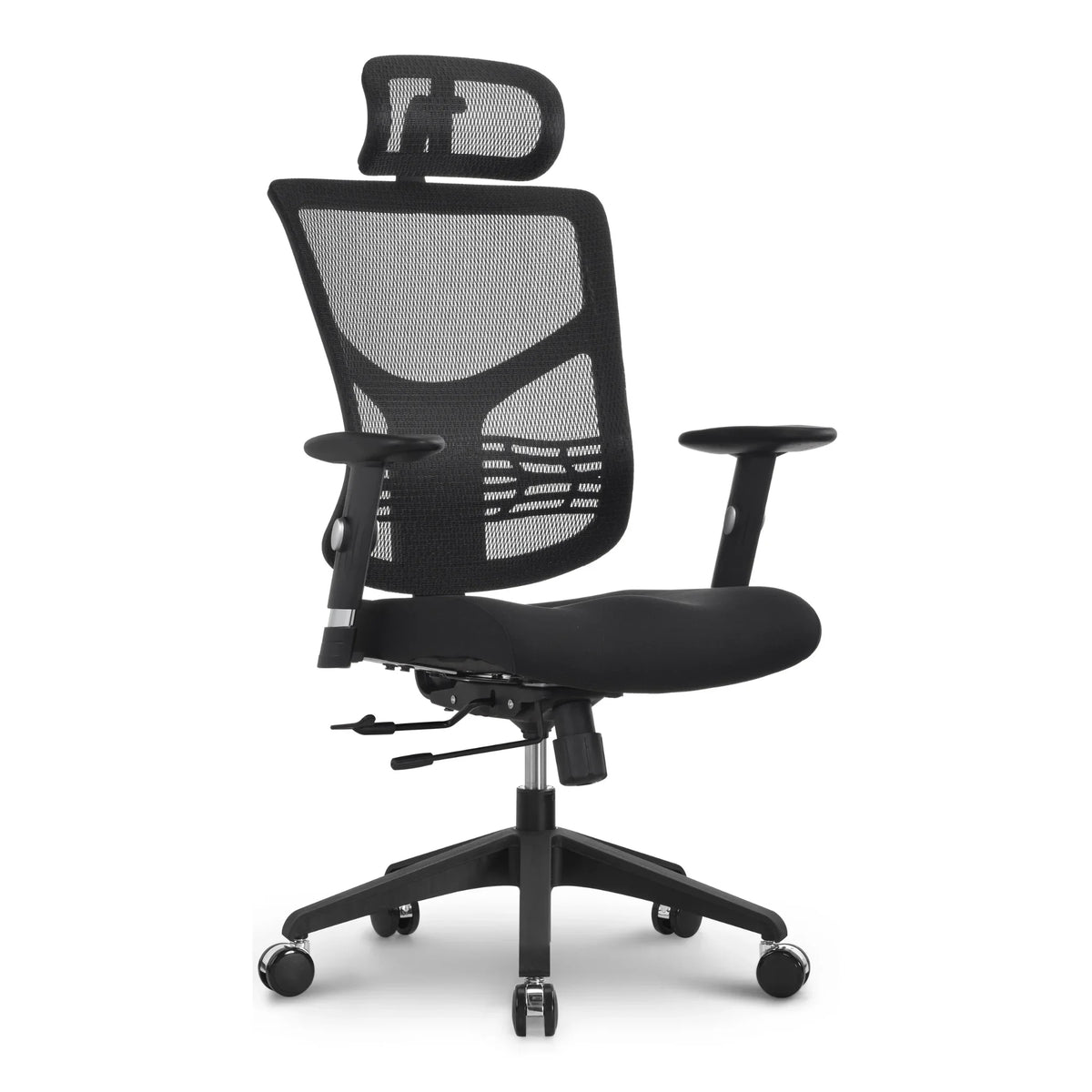 Proizvod je ergonomska uredska stolica marke Essent. Stolica ima mrežasti naslon za leđa za prozračnost, podstavljeno sjedalo i podesive naslone za ruke. Dizajnirana je s modernom estetikom i uključuje mehanizme za podešavanje visine i nagiba, povećavajući udobnost tijekom dugotrajne uporabe.