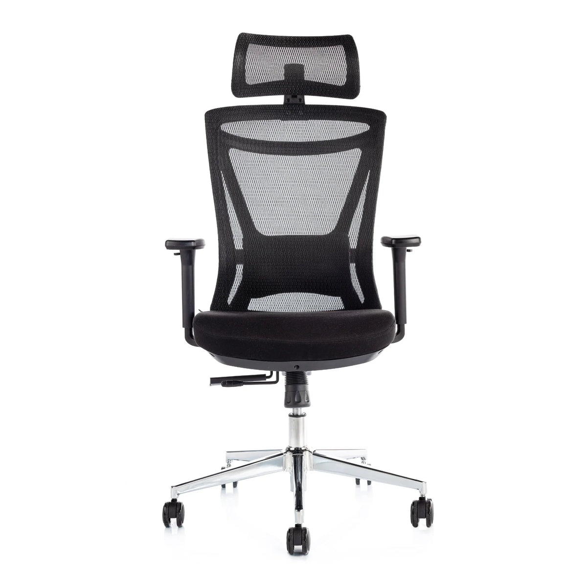 Proizvod je ergonomska uredska stolica, točnije model Taurus. Stolica se odlikuje elegantnim dizajnom s mrežastim naslonom za prozračnost, podstavljenim sjedalom za udobnost i podesivim naslonima za ruke. Također uključuje naslon za glavu i kromiranu bazu s kotačićima za mobilnost.