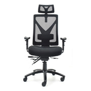 Proizvod je ergonomska uredska stolica, točnije model Titan. Stolica ima visoki mrežasti naslon za leđa za prozračnost, podstavljeno sjedalo za udobnost i podesive naslone za ruke. Dizajnirana je kako bi pružila potporu i udobnost tijekom dugih sati sjedenja.