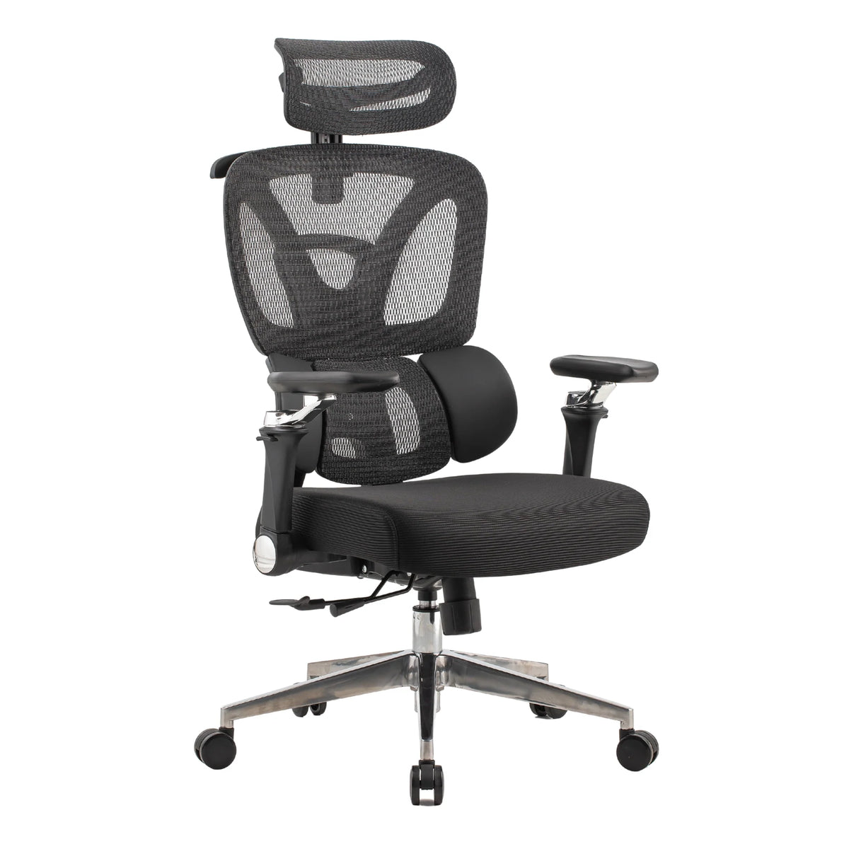 Proizvod je ergonomska uredska stolica, točnije model Trek. Stolica ima mrežasti naslon za leđa za prozračnost, podesive naslone za ruke i podstavljeno sjedalo. Ima elegantan dizajn s kromiranom bazom i rotirajućim kotačićima za mobilnost, što je čini prikladnom za duge sate korištenja u uredskom okruženju.