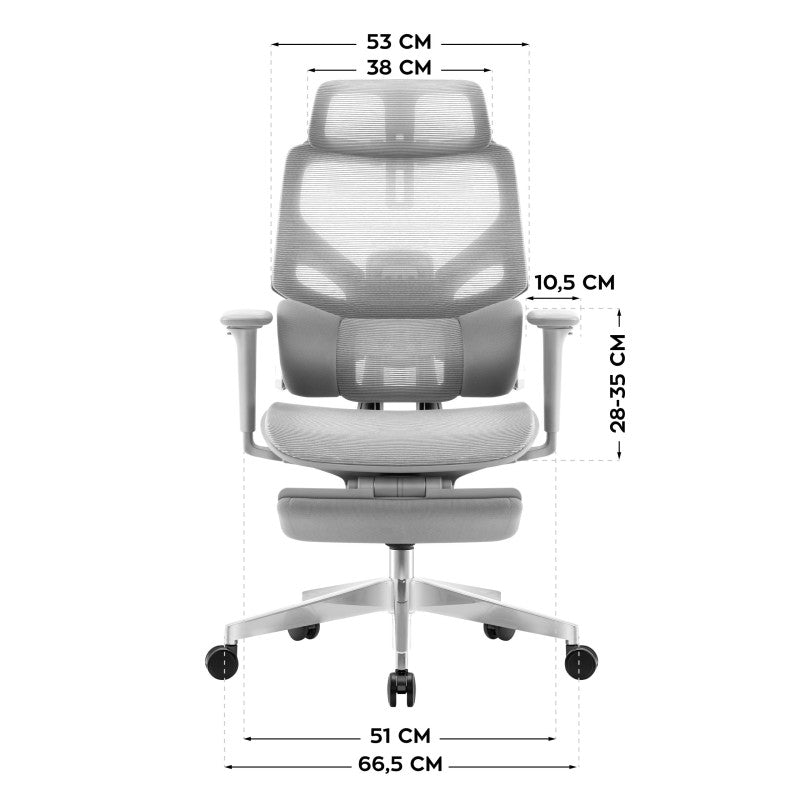 Mark Adler Expert 8.7 Grey mrežasta ergonomska stolica - slika 12