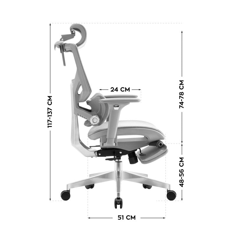 Mark Adler Expert 8.7 Grey mrežasta ergonomska stolica - slika 13