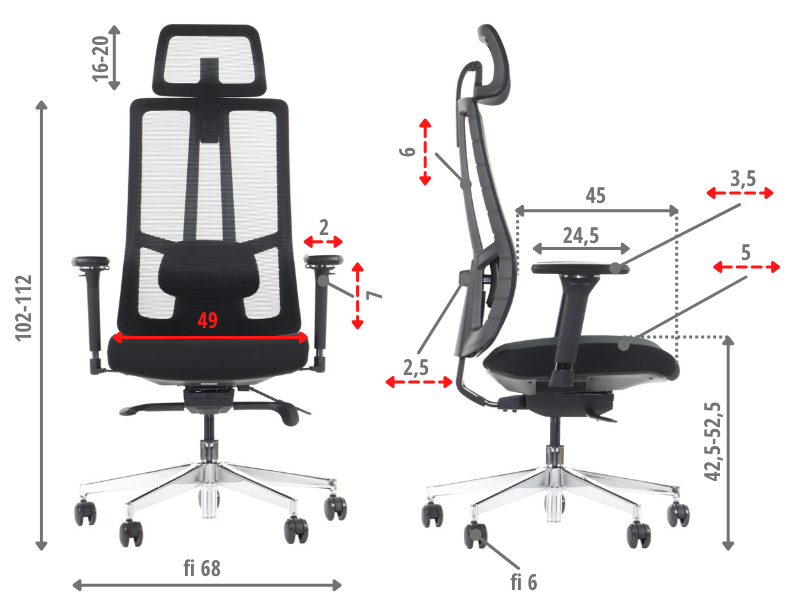 Ergonomska uredska stolica Stema Akcent PLUS