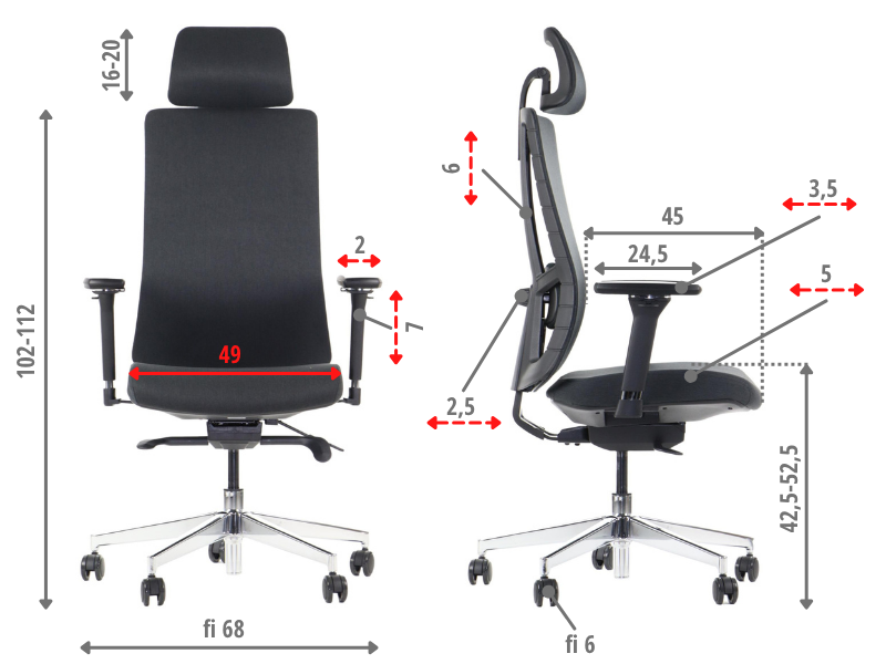 Ergonomska uredska stolica Stema Akcent PLUS