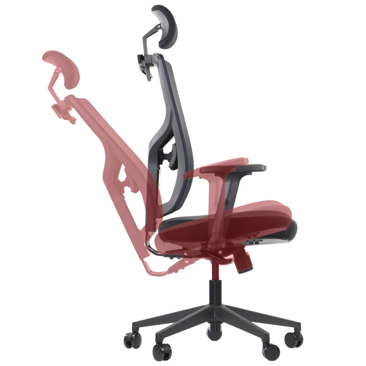 Proizvod je ergonomska uredska stolica, točnije model Curtiz. Slika prikazuje dizajn stolice, ističući njezine podesive značajke, uključujući naslon za leđa i naslone za ruke, koji su ključni za pružanje udobnosti i potpore tijekom dugotrajnog korištenja. Stolica je montirana na bazu s kotačićima za laku mobilnost.