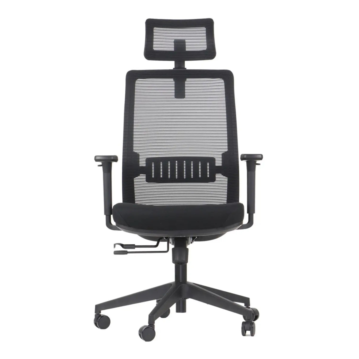 Slika prikazuje ergonomsku uredsku stolicu, točnije model "Cutler". Stolica ima moderan dizajn s prozračnim mrežastim naslonom za leđa i podstavljenim sjedalom za udobnost. Uključuje podesive naslone za ruke i mehanizam za podešavanje visine, poboljšavajući ergonomiju za korisnika tijekom dugotrajnog sjedenja.