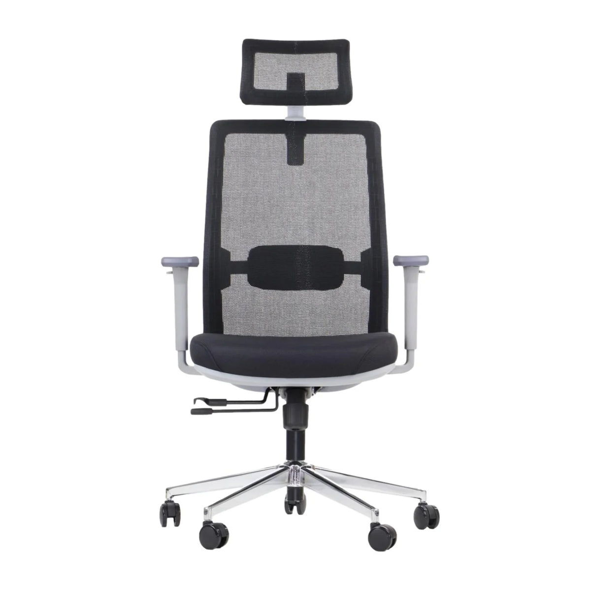 Proizvod je ergonomska uredska stolica, točnije model Cutler GF. Stolica ima visoki naslon s mrežastim dizajnom za prozračnost, podstavljeno sjedalo, podesive naslone za ruke i naslon za glavu. Podržana je kromiranom bazom s kotačićima za mobilnost.