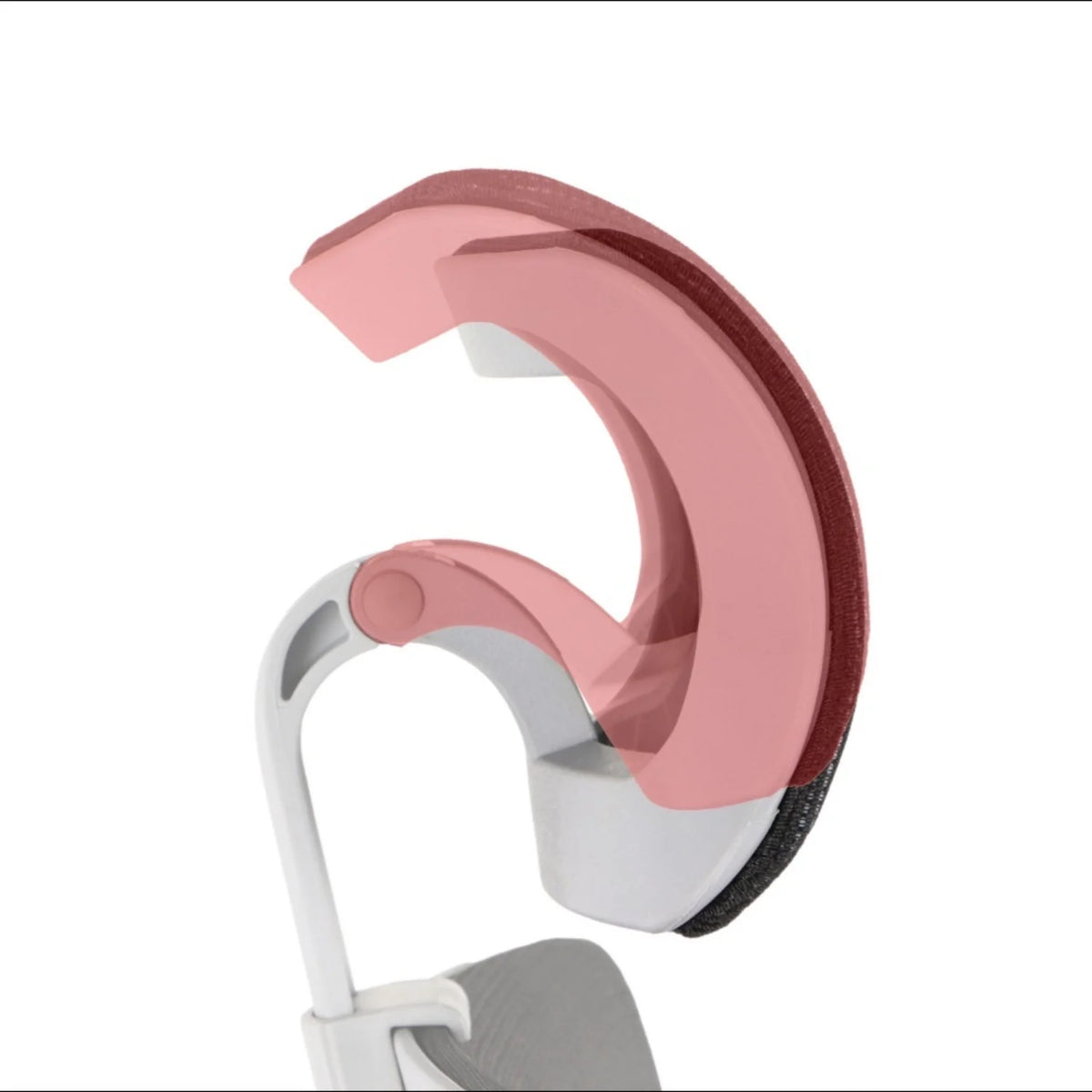 Proizvod je ergonomska uredska stolica, točnije model Cutler GF. Slika prikazuje krupni plan komponente stolice, ističući zakrivljenu potpornu strukturu koja je očito dizajnirana za udobnost i ergonomsku potporu. Dizajn karakterizira dvobojna shema, naglašavajući modernu estetiku.