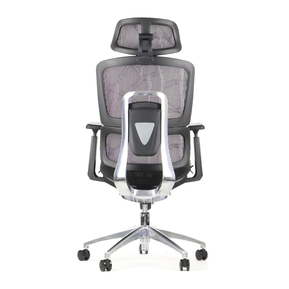 Slika prikazuje ergonomsku uredsku stolicu, model Ergonew A1. Ima elegantan dizajn s mrežastim naslonom za leđa i naslonom za glavu za prozračnost, nadopunjen kromiranom bazom i okretnim kotačićima za mobilnost. Stolica je dizajnirana za pružanje udobnosti i potpore tijekom dugih sati sjedenja.