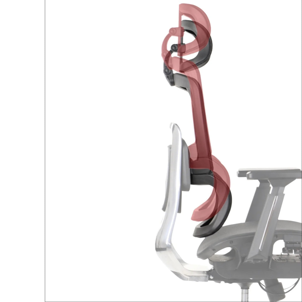 Proizvod je ergonomska uredska stolica, točnije model Ergonew A1F. Slika prikazuje bočni prikaz stolice, ističući njezin podesivi naslon za glavu i naslon za leđa, koji su dizajnirani za poboljšanje udobnosti i potpore tijekom dugotrajnog sjedenja.