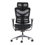 Proizvod je ergonomska uredska stolica, točnije model Ergonew S7. Stolica se odlikuje elegantnim crnim dizajnom s mrežastim naslonom za leđa i sjedalom, pružajući prozračnost i udobnost. Uključuje podesive naslone za ruke i potporni naslon za glavu, što je čini prikladnom za duge sate korištenja.