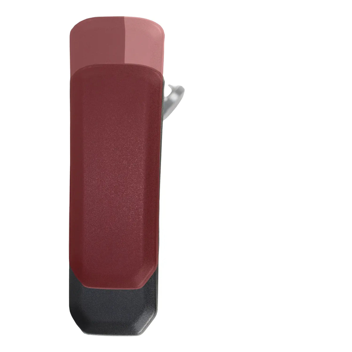 Slika prikazuje dio ergonomske uredske stolice, točnije model Ergonew S7. Odlikuje se elegantnim dizajnom s kombinacijom tamnocrvene i crne boje, što vjerojatno predstavlja dio naslona za ruke ili potpore za leđa stolice. Cjelokupna estetika sugerira moderan izgled prikladan za uredska okruženja.