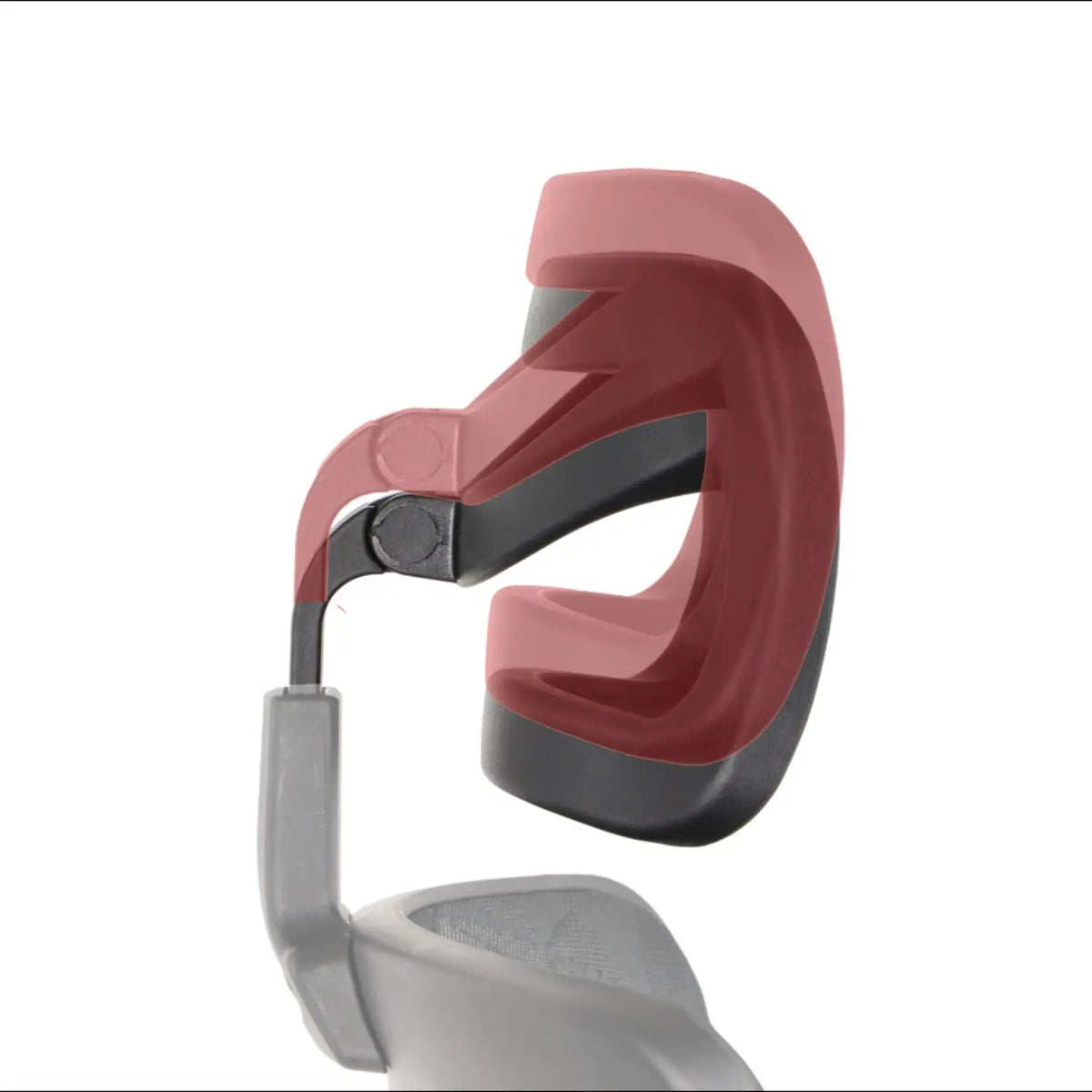 Slika prikazuje ergonomsku uredsku stolicu, točnije model Ergonew S8. Prikazuje krupan plan naslona za glavu na stolici i njegovog podesivog mehanizma, ističući dizajn i funkcionalnost koji pridonose udobnosti i potpori korisnika. Čini se da su materijali kombinacija mekih i čvrstih elemenata, naglašavajući principe ergonomskog dizajna.