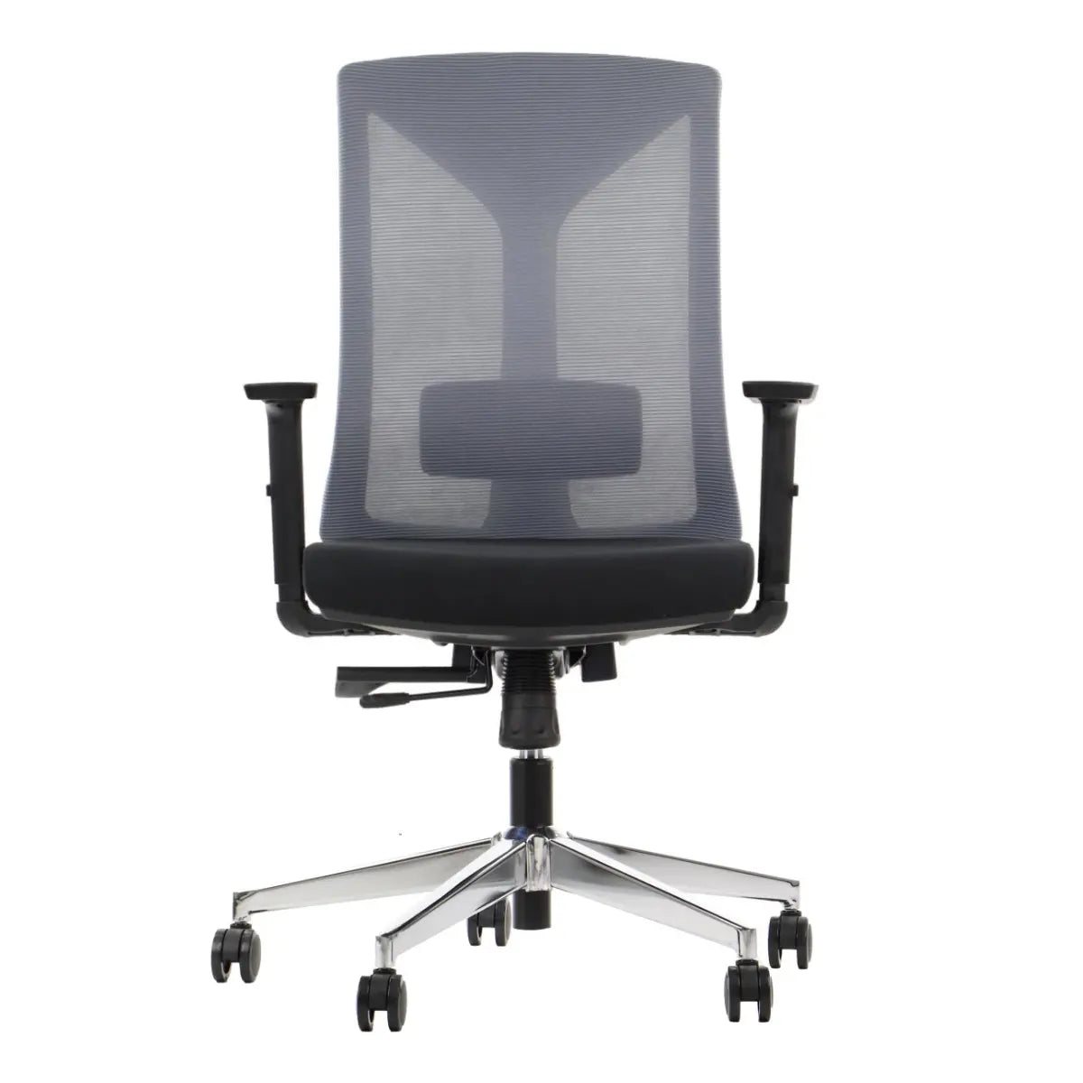 Proizvod je ergonomska uredska stolica, točnije model Hager. Stolica ima naslon za leđa od mrežaste tkanine za prozračnost, podstavljeno sjedalo za udobnost i podesive naslone za ruke. Postavljena je na kromiranu bazu s kotačićima za mobilnost, što je čini prikladnom za uredska okruženja.
