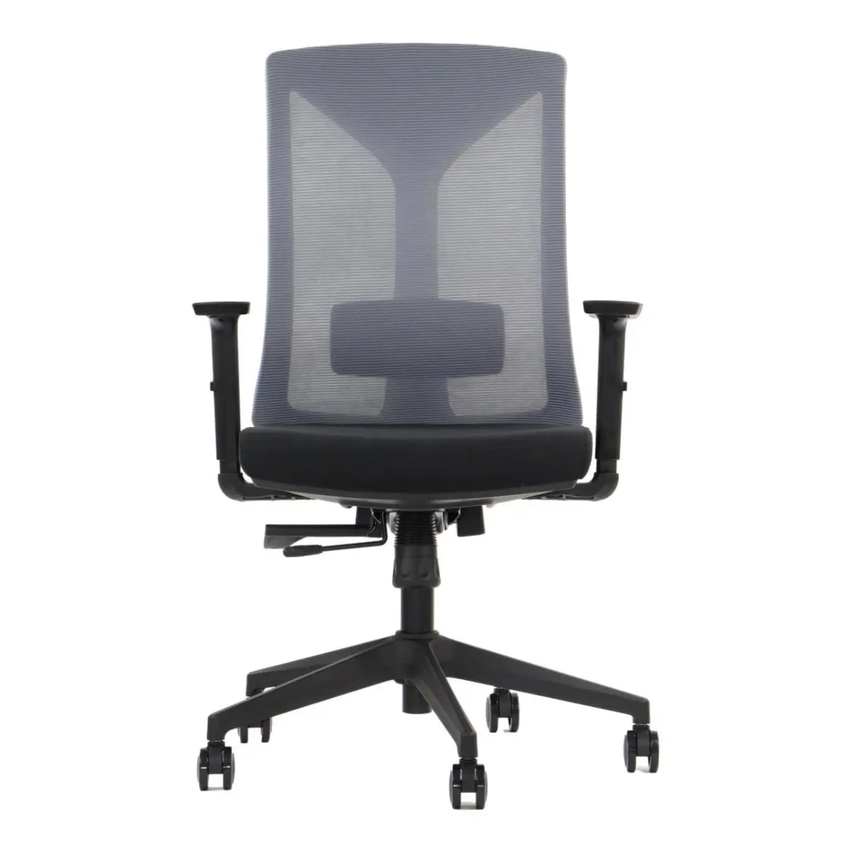 Proizvod je ergonomska uredska stolica, točnije model Hager. Stolica ima naslon za leđa od mrežaste tkanine za prozračnost, podesive naslone za ruke i jastučasto sjedalo, a sve to podržava baza u pet točaka s kotačićima za mobilnost.
