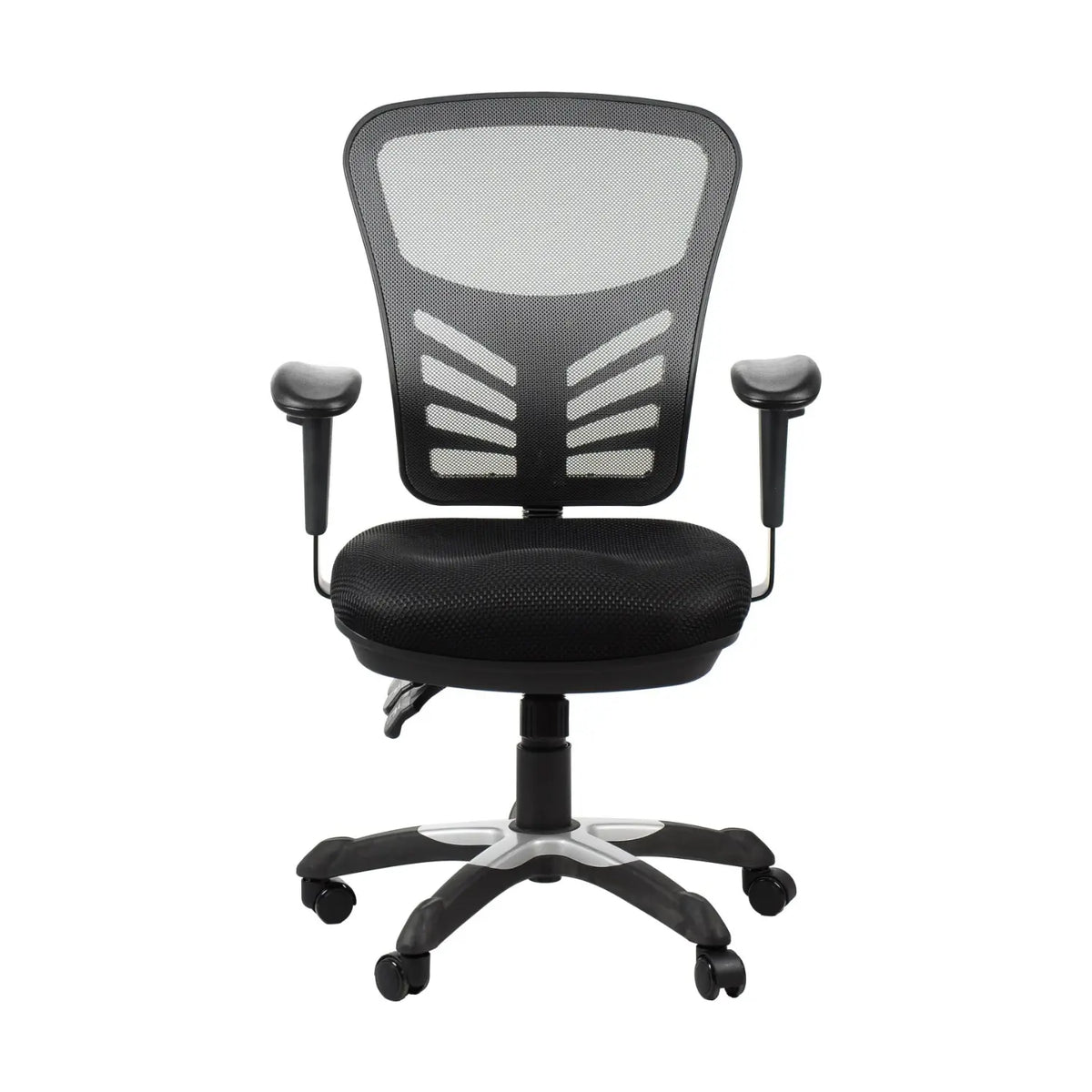 Proizvod je ergonomska uredska stolica, model HG-0001. Stolica ima mrežasti naslon za leđa za prozračnost, podstavljeno sjedalo i podesive naslone za ruke, a sve je podržano bazom s kotačićima za mobilnost. Dizajn naglašava udobnost i potporu za dugotrajno sjedenje.