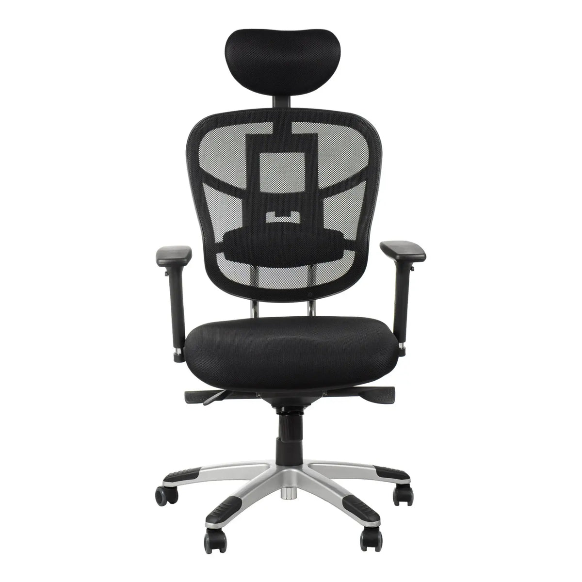 Proizvod je ergonomska uredska stolica, točnije model HN-5018. Stolica ima mrežasti naslon za leđa za prozračnost, podstavljeno sjedalo za udobnost i podesive naslone za ruke. Ima moderan dizajn sa srebrnim postoljem i rotirajućim kotačićima za mobilnost.