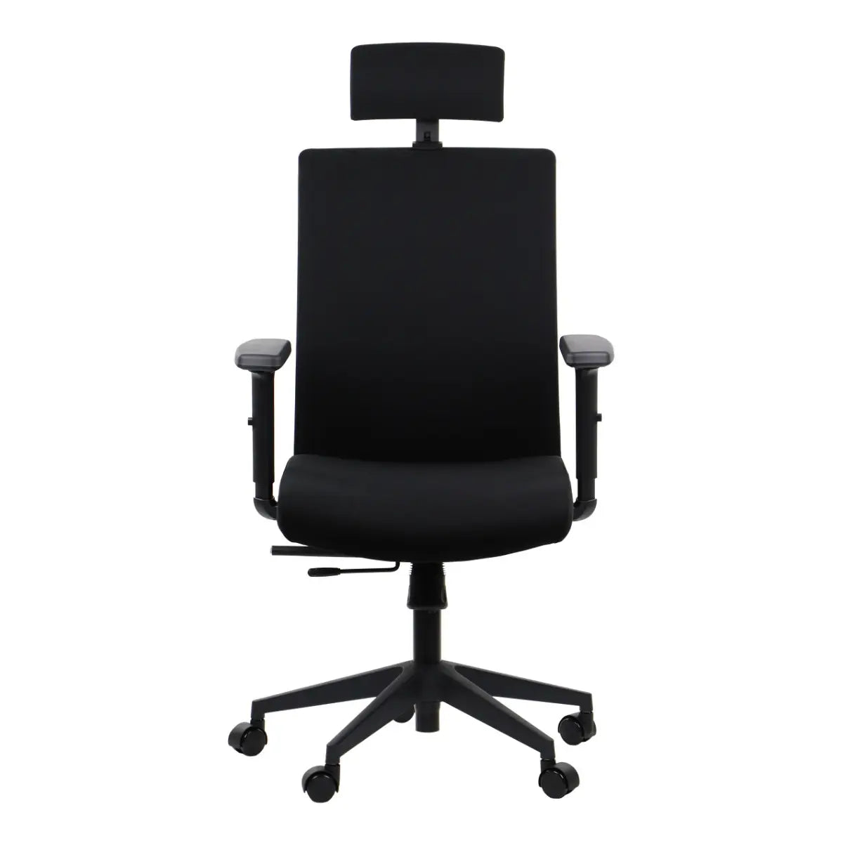 Proizvod je ergonomska uredska stolica, točnije model Riverton s naslonom za glavu. Stolica ima elegantan crni dizajn, visoki naslon za leđa za potporu, podesive naslone za ruke i mehanizam plinskog podizača za podešavanje visine. Cjelokupni izgled je moderan i funkcionalan, prikladan za uredska okruženja.