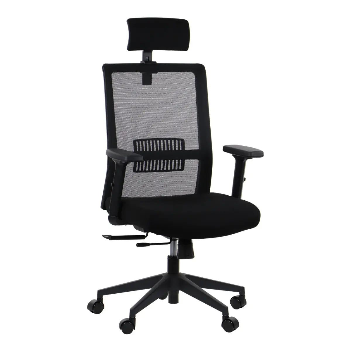 Proizvod je ergonomska uredska stolica, točnije model Riverton s naslonom za glavu. Stolica ima crni mrežasti naslon za leđa za prozračnost, podstavljeno sjedalo, podesive naslone za ruke i dizajn s podesivom visinom, što je čini prikladnom za duge sate uporabe.