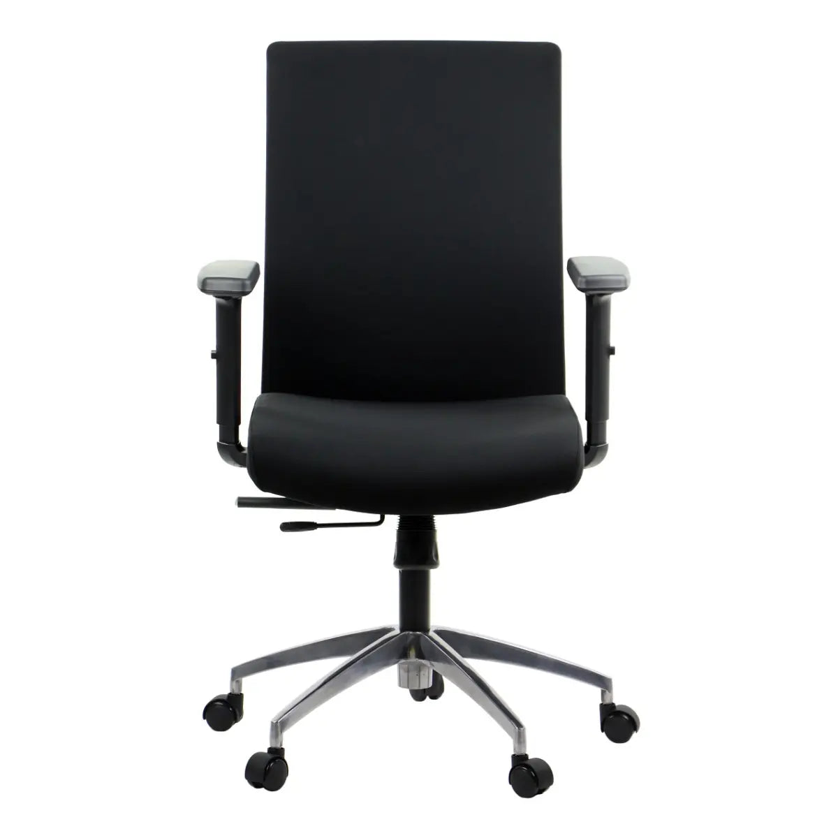 Proizvod je ergonomska uredska stolica, točnije model Riverton. Stolica ima elegantan crni dizajn s visokim naslonom za leđa, podesivim naslonima za ruke i bazom s pet krakova s kotačićima za mobilnost. Dizajnirana je za udobnost i potporu tijekom dugih sati sjedenja.