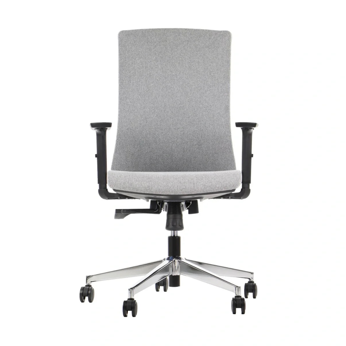 Proizvod je ergonomska uredska stolica, točnije model Tono. Stolica se odlikuje elegantnim dizajnom sa sivom presvlakom od tkanine na naslonu za leđa i sjedalu, podesivim naslonima za ruke i kromiranom bazom s kotačićima za mobilnost. Njezin ergonomski dizajn ima za cilj pružiti udobnost i potporu tijekom dugotrajnog sjedenja.