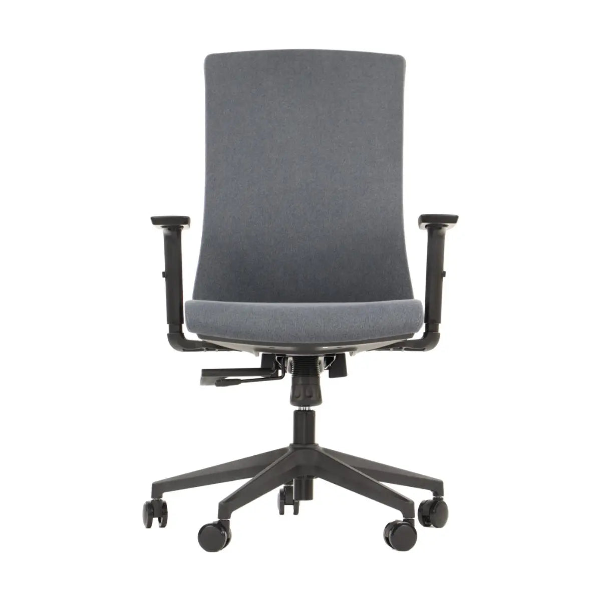 Proizvod je ergonomska uredska stolica, točnije model Tono. Stolica se odlikuje elegantnim dizajnom sa sivom presvlakom od tkanine, podesivim naslonima za ruke i bazom s pet krakova s kotačićima za mobilnost. Njezin visoki naslon pruža potporu, čineći je prikladnom za duge sate korištenja.