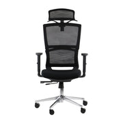 Proizvod je ergonomska uredska stolica, točnije model Trent. Stolica ima visoki naslon za leđa s mrežastim dizajnom za prozračnost, podesive naslone za ruke i podstavljeno sjedalo. Oslonjena je na kromiranu bazu s kotačićima za mobilnost, što je čini prikladnom za uredska okruženja.