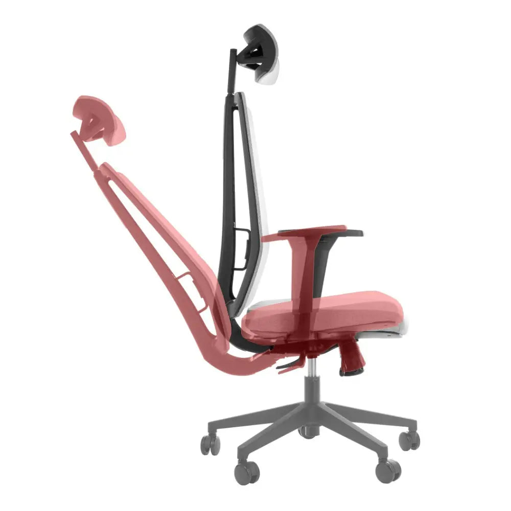 Slika prikazuje ergonomsku uredsku stolicu, model "ZN-807-B". Prikazuje moderan dizajn s elegantnim okvirom, podesivim naslonima za ruke i oblikovanim sjedalom za udobnost. Stolica se odlikuje dinamičnim naslonom za leđa i naslonom za glavu, naglašavajući njezine ergonomske značajke za potporu pravilnom držanju.