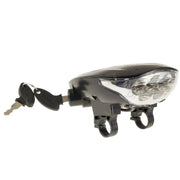 LED far s bravom za paljenje za Veleco ZT16 električni skuter, crni, bočni prikaz s ključem