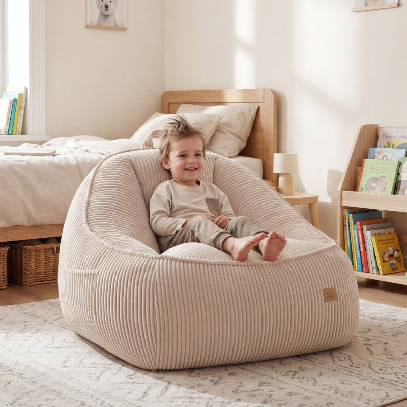 Mark Adler Samtasta fotelja vreća s naslonom Comfy 4.0 Beige - slika 5