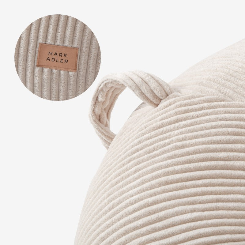 Mark Adler baršunasta vreća fotelja s osloncem za noge Comfy 3.0 Beige - slika 3