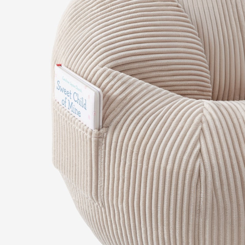 Mark Adler baršunasta vreća fotelja s osloncem za noge Comfy 3.0 Beige - slika 4