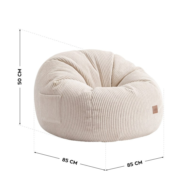 Mark Adler baršunasta vreća fotelja s osloncem za noge Comfy 3.0 Beige - slika 5