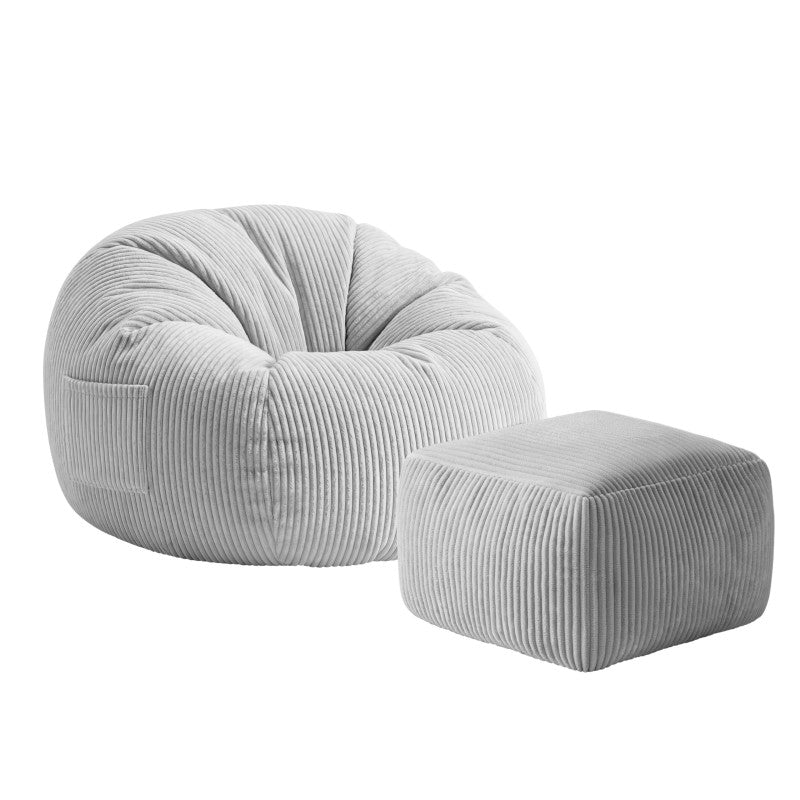 Mark Adler baršunasta vreća fotelja s osloncem za noge Comfy 3.0 Grey - slika 1
