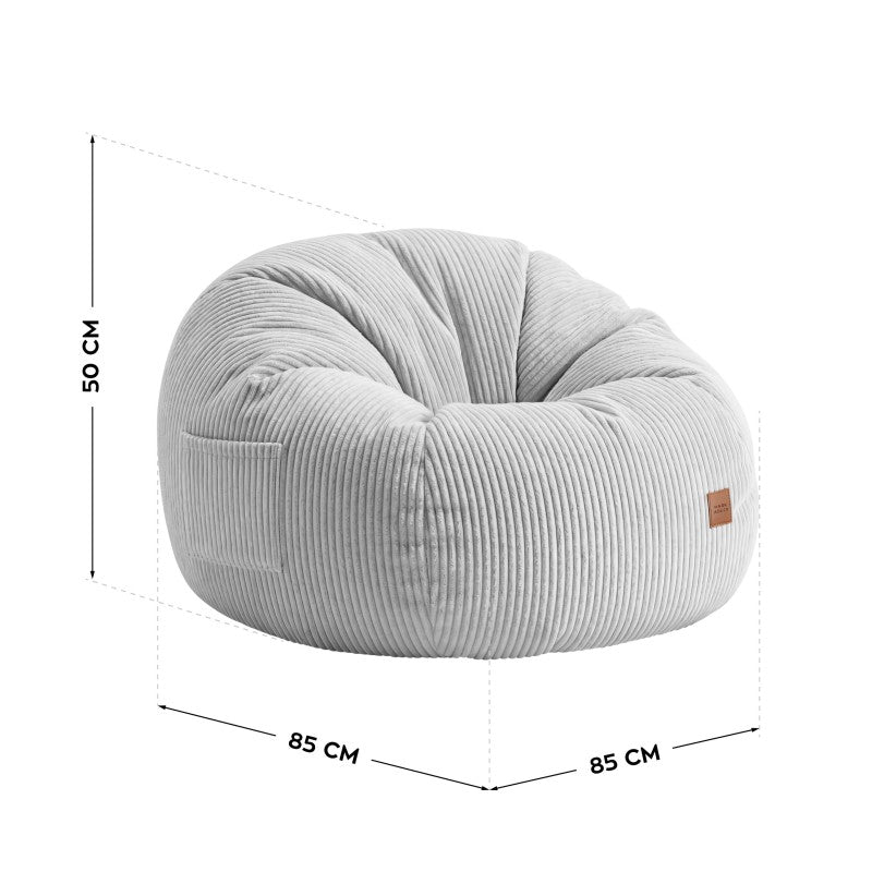 Mark Adler baršunasta fotelja vreća s osloncem za noge Comfy 3.0 Grey - slika 6
