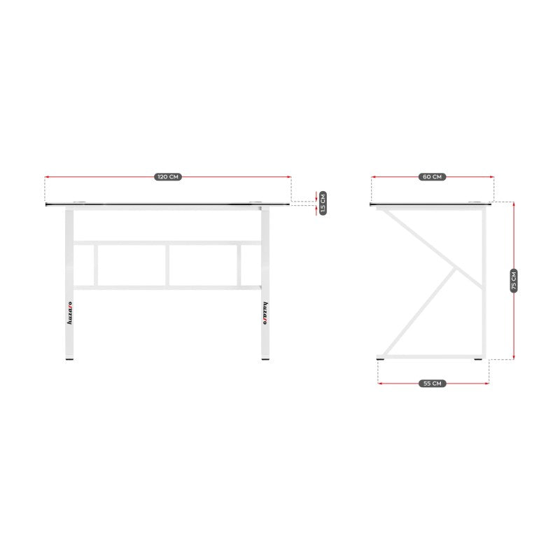 Huzaro Hero 1.6 White 120 cm gaming stol - slika 14