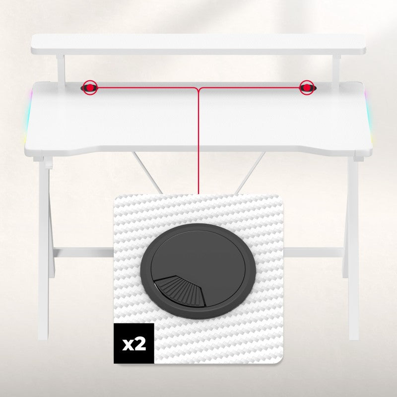 Huzaro Hero 1.9 RGB White 120 cm gaming stol - slika 16