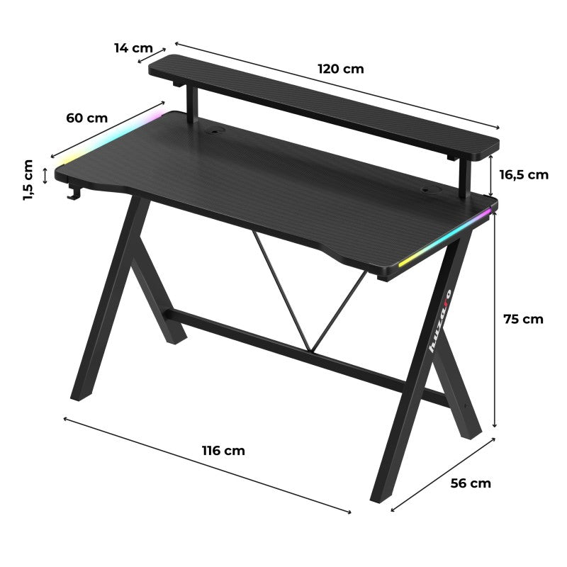Huzaro Hero 1.9 RGB gaming stol 120 cm - slika 13