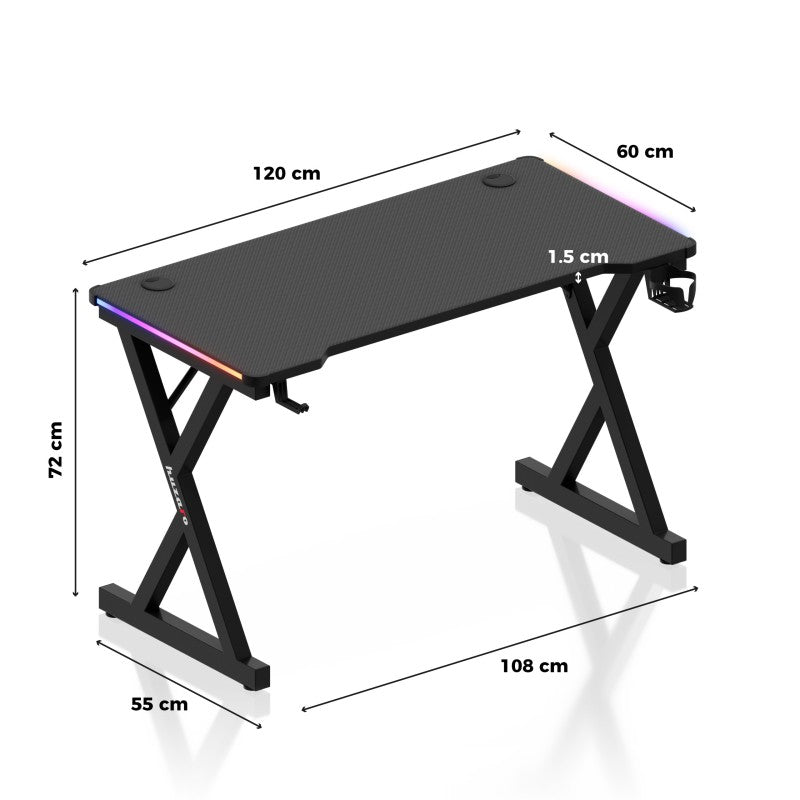Huzaro Hero 2.3 RGB 120 cm gaming stol - slika 11