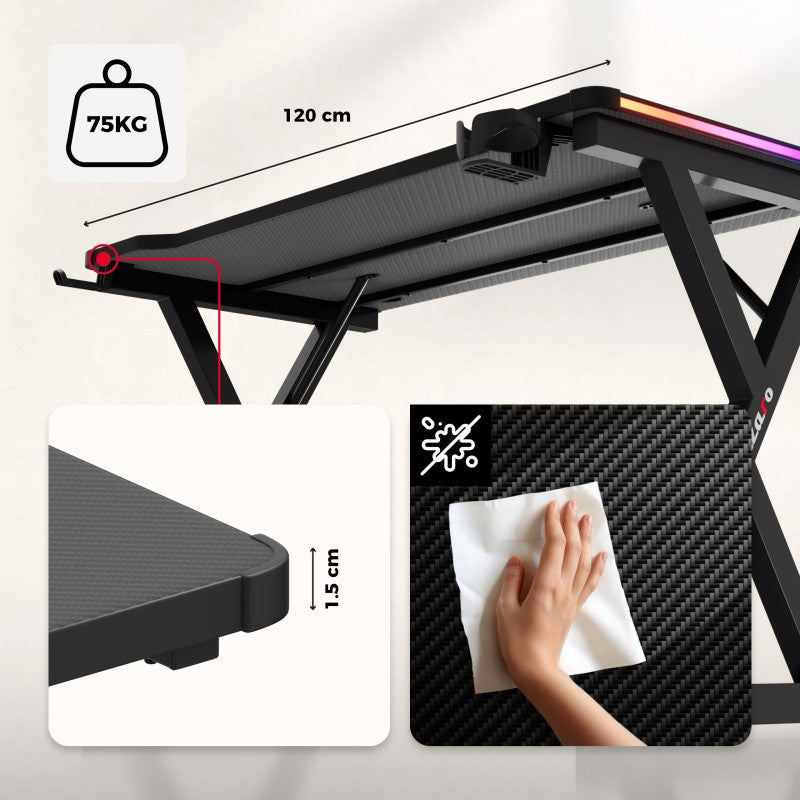 Huzaro Hero 2.3 RGB 120 cm gaming stol - slika 15