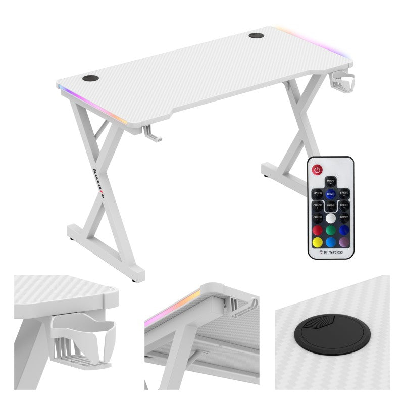 Huzaro Hero 2.3 RGB White 120 cm gaming stol - slika 8