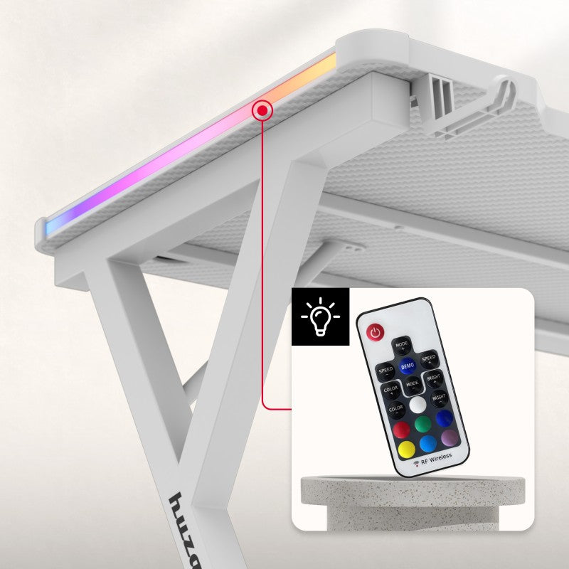 Huzaro Hero 2.3 RGB White 120 cm gaming stol - slika 13