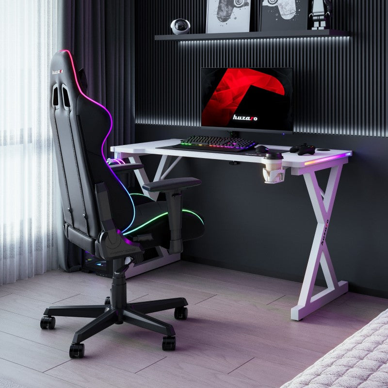 Huzaro Hero 2.3 RGB White 120 cm gaming stol - slika 19