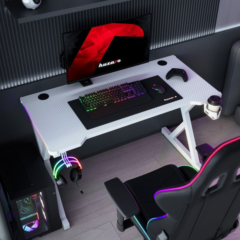 Huzaro Hero 2.3 RGB White 120 cm gaming stol - slika 20