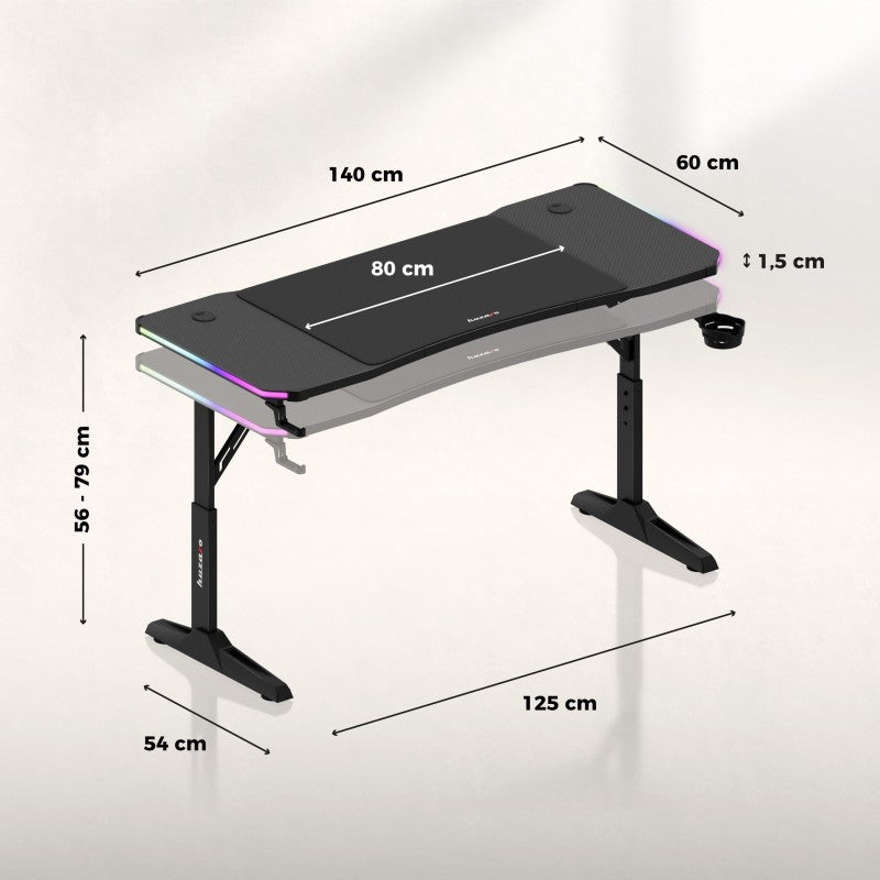 Huzaro Hero 3.6 RGB Black gaming stol - slika 13