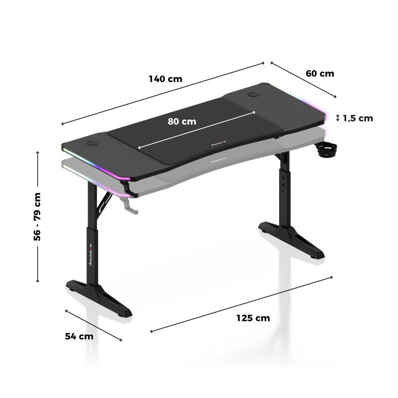 Huzaro Hero 3.6 RGB Black gaming stol - slika 14