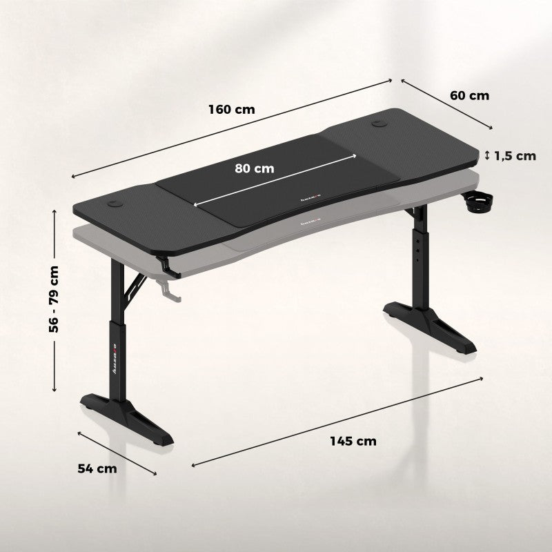 Huzaro Hero 4.6 Black 160 cm gaming stol - slika 20