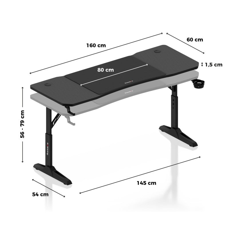 Huzaro Hero 4.6 Black 160 cm gaming stol - slika 21