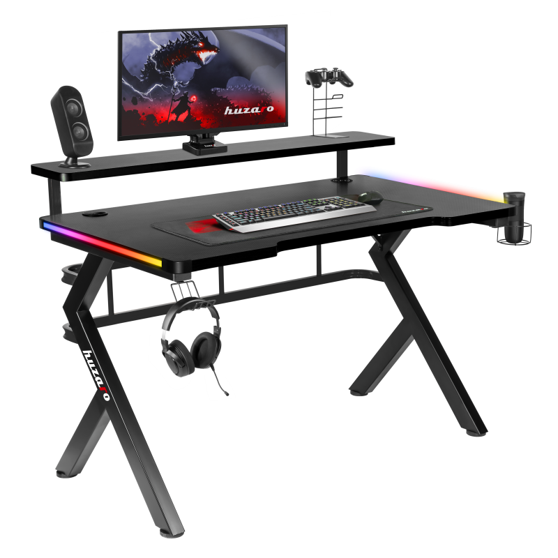 Huzaro Hero 5.0 RGB Black 120 cm gaming stol - slika 1